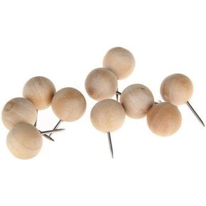 Decorative Wood Push Pins, Natural Wood Head with Steel Needle Point Thumb Tacks for Documents, Photos, Maps, and Bulletin Boards (Round) in Saudi Arabia