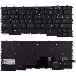 لوحة مفاتيح بديلة متوافقة مع Dell G7 15 G7500 G7 7500 مع إضاءة خلفية 12PWM 012PWM