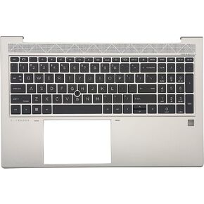 Replacement Upper Case Palmrest for HP Elitebook 850 855 G7 850 G8 15.6'' Series Laptop US Layout Backlit Keyboard Assembly Top Cover M35816-001 Silver