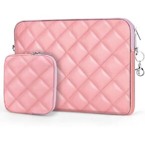 bvya Puffy Quilted Travel Cable Electronic Organizer for Accessories Laptop MacBook Power Adapter, Wireless Mouse, for iPhone Charger, Cellphone, Power Bank
