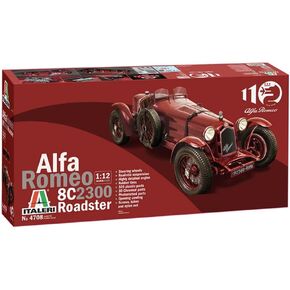 Italeri 4708S Alfa Romeo 1:12 8C/2300 1931-33 Building, Stand Model Making, Crafts, Hobby, Gluing, Plastic Kit, red, Mittel