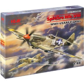 ICM 48065 - Plastic Military Plane Spitfire Mk.VIII, Airplane Model WWII USAAF Fighter - Scale 1:48