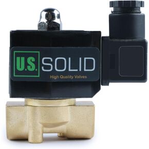 U.S. Solid 3/8" Brass Electric Solenoid Valve 12V DC Normally Closed VITON Air Non-potable Water Oil Fuel
