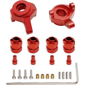 فاصل محور سداسي لعجلة RC مقاس 7 مم مع امتداد إزاحة 9.5 مم وقطعتين من مفاصل التوجيه لـ 1/24 RC الزاحف المحوري SCX24 90081 AXI00002 AXI00001 (أحمر) in Kuwait