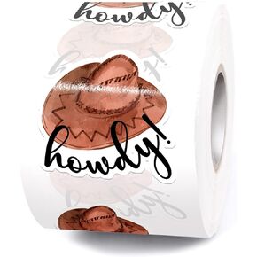 Cute Cowboy Hat Howdy Small Business Stickers,Happy Mail Stickers,Thank You Sticker,Handmade Stickers,Small Shop Sticker,Package Stickers for Small Business, 500 PCS