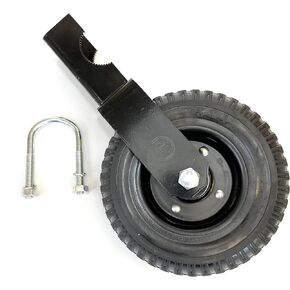 Single Gate Wheel Caster for Opening Chainlink, 1-5/8" Thru 2" Gate Pipe, Heavy Duty Gate Support Wheel for Chain Link Fence, One Wheel, Black (6x2SingleWheel)
