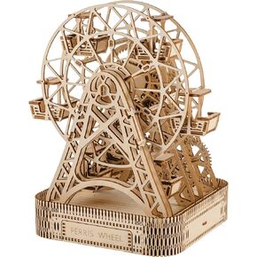 WOODEN.CITY Large Ferris Wheel Wooden 3D Puzzles for Adults - Wood Ferris Wheel Decor 3D Wooden Puzzles for Adults - Ferris Wheel Desk Wooden Models for Adults to Build - Wood Model Kits for Adults