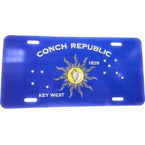 Conch Republic of the Florida Keys Aluminum Car/Truck/Golf Cart License Plate