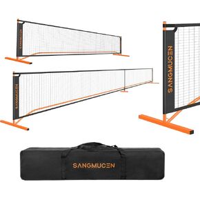 شبكة Pickleball Net، مجموعة شبكة Pickleball مع حجم تنظيم 22 قدمًا وشبكة نصف ملعب 11 قدمًا، شبكة Pickleball محمولة لملعب الممر، 4 مجاديف وكرات Pickleball، إطار معدني مقاوم in Kuwait