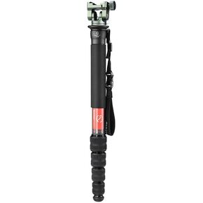 SUNWAYFOTO M3650C + PH-01G CF Monopod 36mm Top Section 10kg 22lb Max Load Carbon Fiber 1/4" / 3/8" Super Portable + Arca Compatible 2 Way Head