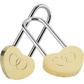 Love Lock Single Heart Padlock: 2 PCS 3.5" 50mm Love Padlock Without Key Everlasting Love for Wedding,Anniversary,Valentine's Day,Travel(NO Key)