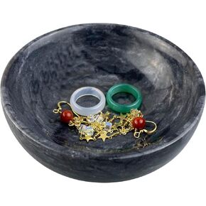 Marble Jewellery Bowl, Decorative Trinket Bowl, Decorative Key Bowl, Birthday Mother's Day Christmas Gift, Black 4.75", in Kuwait