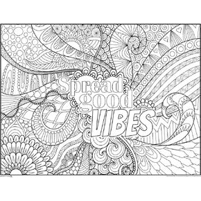 DEBBIE LYNN Giant Coloring Poster - The Jumbo Coloring Sheet for Kids and Adults, Oversized Coloring Sheet, Wall Coloring Mural 48"x63" (Good Vibes)