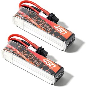 BETAFPV 2pcs Lava 450mAh 2S 7.6V LiHV 75C FPV Lipo Battery with XT30 Connector, Rechargable Lipo Battery, for 2S FPV Racing Whoop Drone Quadcopters Like Meteor85, Pavo Pico 2S Brushless Drones