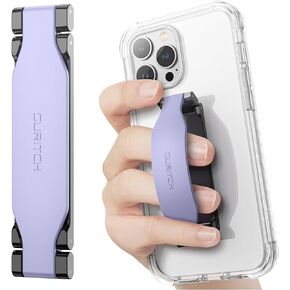 SURITCH Phone Grip Strap Finger Loop Holder for Back of Phone, 2-in-1 Soft Silicone Gripper Kickstand for iPhone Samsung and Most Cell Phone Cases, 3.94" White