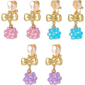 3/6 Pairs Funny Cute Cartoon Dinosaur Cat Clip on Earrings Kawaii Enamel Butterfly Animals Pets Harajuku Non Piercing Stud Earrings for Women Girls Jewelry Gifts in Saudi Arabia
