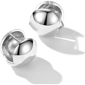 أقراط مشبكية على شكل صدفة كروية من الفضة الإسترليني عيار 925 مطلية بالذهب أقراط مشبكية هدية مجوهرات للنساء والفتيات المراهقات in Kuwait