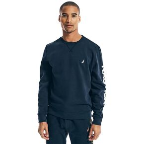 Nautica Men's Basic Crew Neck Soft Fleece Sweatshirt, Navy, L