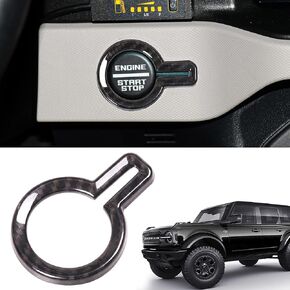 Push to Star Button Cover Trim Engine Start Stop Decoration Sticker for 2021 2022 2023 2024 New Ford Bronco 2/4 Door Interior Accessories ABS Ignition One Key Start Knob Protector Ring Red
