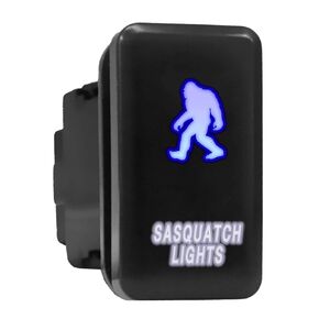 Sasquatch Lights Symbol Backlit Switch Older Model Push Button Compatible with Toyota (Blue/White/Surface Size 1.54 x 0.83 inches)