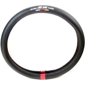 Kune Sport Carbon Fiber Style Leather Steering Wheel Cover for Mugen Power 15'' Diameter Universal