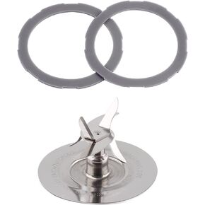 Replacement Blender Parts for Oster Pro 1200 Blender, Includes Stainless Steel Blender Cutter Blade 164160, 2Pcs Silicone Rubber Gaskets 182341-000-842, Food Grade Blender Replacement Parts