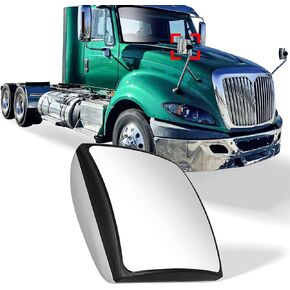 Chrome Square Convex Hood Mirror Head for International Durastar Transtar Prostar Workstar Harvester Truck Tractor 2008-2017