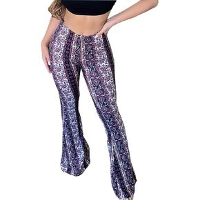 Flare Leggings Yoga Pants Women High Waisted Boho Flare Palazzo Pants Stretch Wide Leg Bell Bottom Yoga Leggings