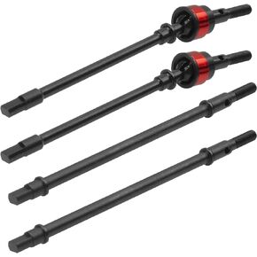 RC Front Rear Steel Drive Shaft CVD Dogbone Compatible with Axial SCX10 YQCQ-01 1/10 RC Crawler Car (Red)