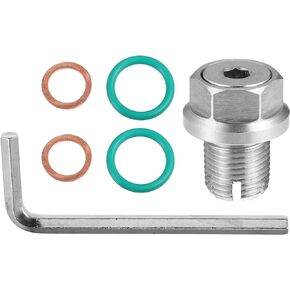 X AUTOHAUX 1 Set M14.1-1.25 x 15mm Oversize Piggyback Oil Drain Plug Stainless Steel Self Tapping Oil Pan Thread Repair Kit for Car Motorcycle Silver Tone