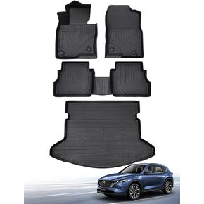 for Mazda CX-5 Floor Mats 2024 2023 2022 2021 2020 2019 2018 2017, for Mazda CX5 All Weather Floor Mats Trunk Mat Cargo Liner-Compatible for Mazda CX-5 Accessories 2017-2024,for CX5 Mats