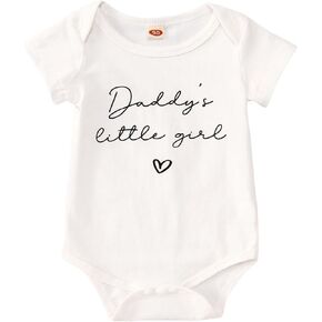 Baby Girls Bodysuit 1st Father's Day Romper Daddy's Girl Onesie Infant Short Sleeve Jumpsuit Outfit 3-18 Months