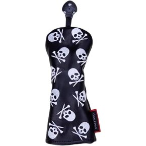 Golf Club Head Covers for Driver Fairway Woods Embroidery Full Skull Head Graffiti Head Cover Wood Headcovers PU Golf for All Woods and Drivers