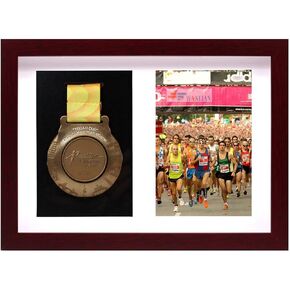 Medal Display case, Suitable for displaying All Sports Medals. (Medal & Photo, red)