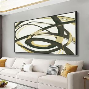 QSQ Abstract Canvas Wall Art For Living Room Abstract Canvas Dark Green Canvas Sunflower Bouquet Bedroom Kitchen 13×16 inch Paintings Modern Wall Decor