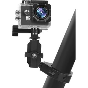 UTV Camera Mount for 1.75"-2" Roll Bars - Compatible with GoPro, Mevo Start & More - Easy to Install Action Camera Accessories on Polaris RZR, Can Am - Durable Alu Alloy Made & 360° Rotation