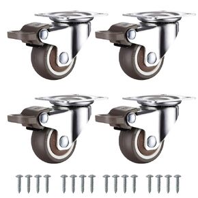 2-inch Caster Kit for Furniture - Heavy-Duty Lockable Rubber Wheels for cabinets, carts and More!casters Set of 4