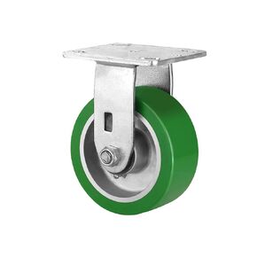 5 Inch Caster Wheels- Heavy Duty Casters, Polyurethane on Aluminum Caster Wheel with up to 1000LB Capacity- Widely Used in Tool Box, Workshop, Garage, U-Boat Platform Trucks (1 Swivel)