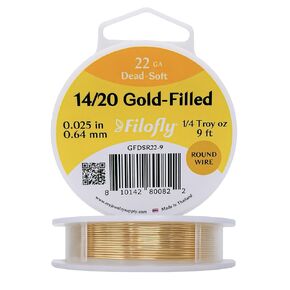 24 Gauge, 14/20 Yellow Gold-Filled Wire, Dead Soft, Round, (5 FT)