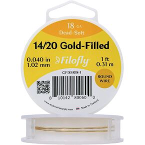 24 Gauge, 14/20 Yellow Gold-Filled Wire, Dead Soft, Round, (5 FT) in Saudi Arabia