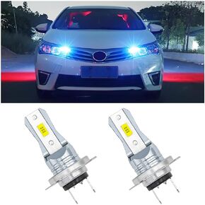 مصباح ضباب LED H7 للسيارة، قطعتان من مصابيح الضباب LED الساطعة التلقائية، 80 وات 6000 كلفن التوصيل والتشغيل أثناء النهار، لمبة قيادة بديلة للسيارات للمركبات المختلفة (أبيض)