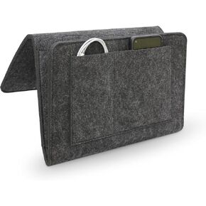 Bedside Storage Organizer bedside caddy Bed Hanging Bag for Magazine Tablet Books Phone Remote Control bedside hanging pocket 9.1 * 13 * 4 Inch
