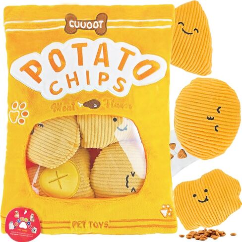 Treat Dispensing Dog Toys, Crinkle Squeaky Interactive Dog Toys, Enrichment Treat Puzzle Pet Toys for Medium, and Large Dogs (Cookie) in Saudi Arabia