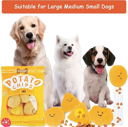 Treat Dispensing Dog Toys, Crinkle Squeaky Interactive Dog Toys, Enrichment Treat Puzzle Pet Toys for Medium, and Large Dogs (Cookie) in Saudi Arabia