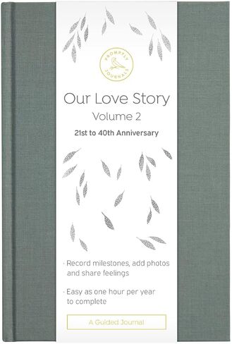 Promptly Journals, Our Love Story Volume 1: Day 1 to 20th Anniversary (Red Merlot, Linen) | Couples Journal | Couple Memories Journal in Saudi Arabia