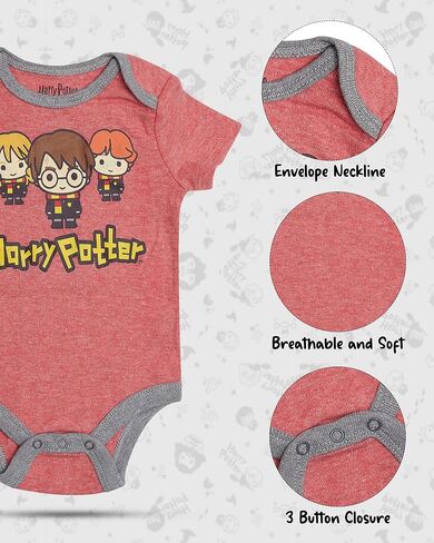 Harry Potter baby-boys Short Sleeve Bodysuit Multipack Gift for Baby Girl Or Boybodysuit-clothing in Saudi Arabia