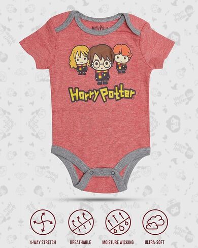 Harry Potter baby-boys Short Sleeve Bodysuit Multipack Gift for Baby Girl Or Boybodysuit-clothing in Saudi Arabia