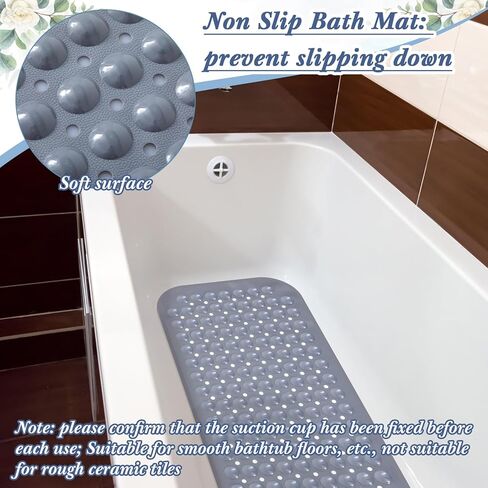 طقم وسادة مسند للركبة والكوع مكون من 4 قطع، بساط حوض استحمام غير قابل للانزلاق، كوب شطف للاستحمام في حوض الاستحمام، لوازم الاستحمام الأساسية، رمادي in Kuwait