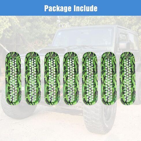 ROADER لإدراج شواء Jeep Wrangler JK، مشبك حماية شبكي أمامي لغطاء الشبكة الأمامية لعام 2007-2018 Jeep Wrangler JK JKU Unlimited Sport Freedom Rubicon Sahara، ملحقات جيب (أخضر مموه) in Kuwait