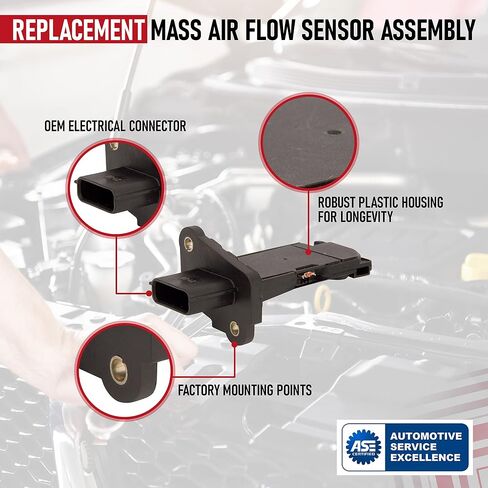 Mass Air Flow Sensor Assembly - Compatible with Infiniti & Nissan Vehicles - 2012-2017 - M35h, Q50, Q70, QX60, Altima, Sentra, Pathfinder - 1.8L, 2.5L, 3.5L - Replaces 22680-1MG0A, 226801MG0A, MAF0102 in Saudi Arabia